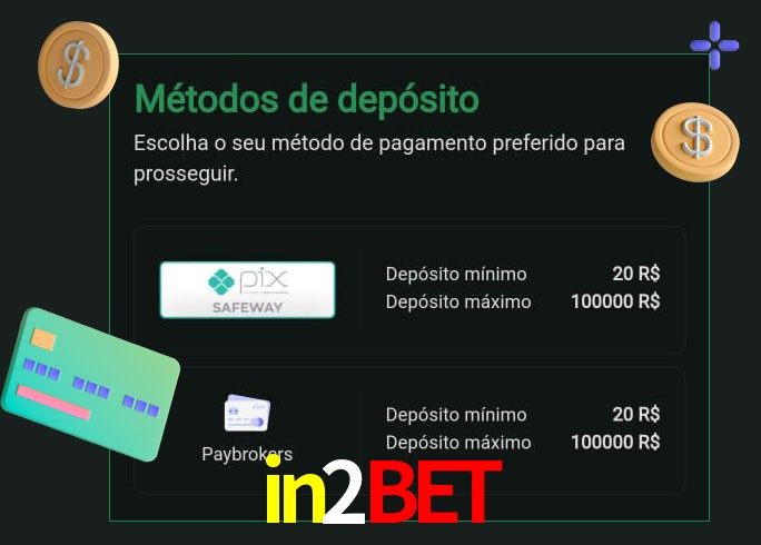O cassino in2bet oferece uma grande variedade de métodos de pagamento